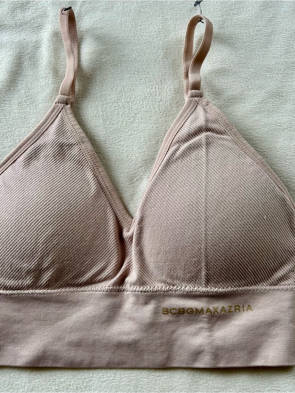 BCBGMaxAzria Light Nude Ribbed Wireless Bralette